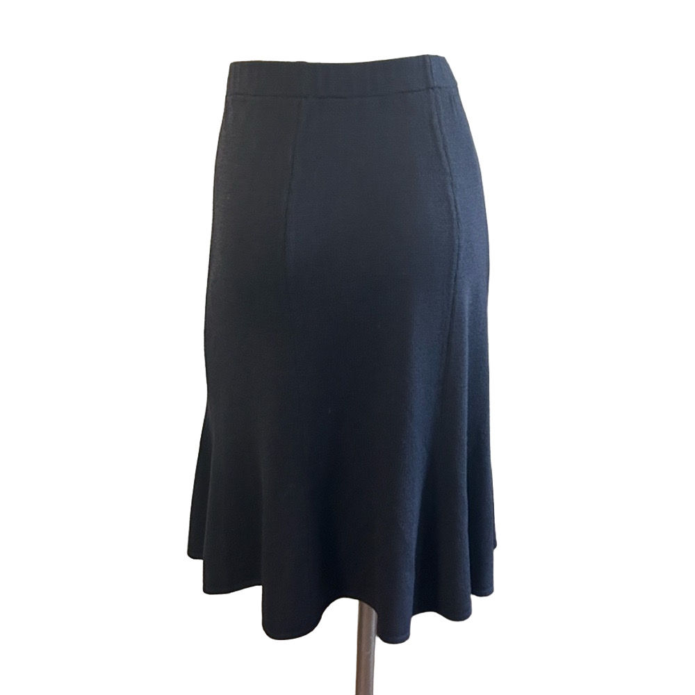 St. John Santana knit Blue Midi A-Line fit & flare Skirt Sz 10  as is